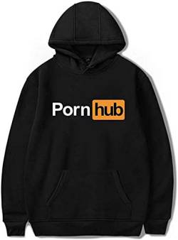 Nest Home Pornhub Pullover Hoodie Sweater-Fashion Casual-Letter Print-Sweatshirt (Schwarz, XL) von Nest Home