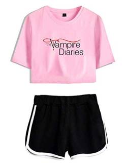T-Shirts und Shorts Vampire Diaries Casual Sports T-Shirts und Shorts für Jungen und Mädchen Fun T-Shirts und Shorts von Nest Home