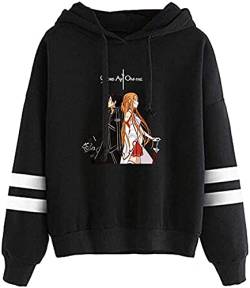 Nesthome 2021 Anime Sword Art Online Streifen Kapuzen-Sweatshirt Damen Herren Casual Hoodie Kleidung von Nesthome