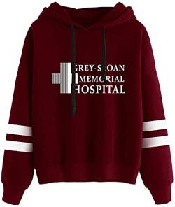 Nesthome Herren Damen Hoodies Grey's Anatomy Kapuzenpullover Druck Pullover Sweatshirt Grey-Sloan Memorial Hospital von Nesthome
