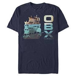 Netflix Unisex Outer Banks John B Sunken Ship Organic Short Sleeve T-shirt, Navy Blue, M von Netflix