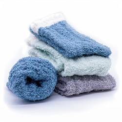 Netrox® | 3 Paar weiche Kuschelsocken | warme Bettsocken Haussocken für den Winter | kuschelige flauschige Wintersocken Fuzzy socks Socken für Damen und Kinder 35-42 von Netrox