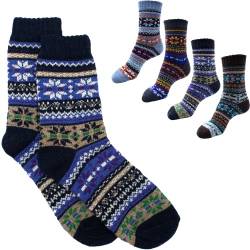 gemusterte Wintersocke warme weiche Weihnachtssocken kuschelige flauschige Kuschelsocken Winter Weihnachten dicke Frauen Mann Socken für Herren und Damen … (37-43, dunkel blau) von Netrox