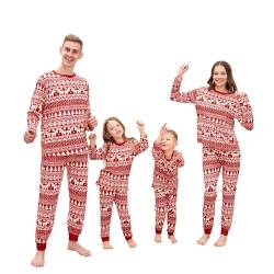 Neufigr Weihnachtspyjama Familie Set,Familien Weihnachtspyjama,Christmas Pyjama Set,Familie Weihnachten Outfit,Matching Pyjamas Couple,Weihnachts Schlafanzug für Herren (05- Rot,L) von Neufigr