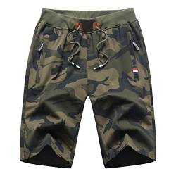 Neusky Herren Sweatshorts aus angenehmem Baumwoll-Polyester-Mix mit Verstellbarem Tunnelzug (Baumwolle-Tarnung, L) von Neusky