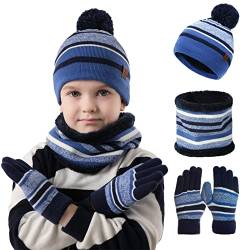 Neusky Mütze, Schal und Handschuhe im 3er-Set (Kinder-Blau) von Neusky