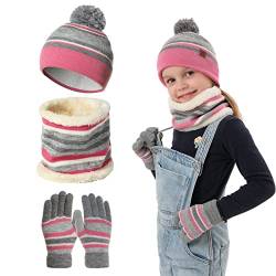 Neusky Mütze, Schal und Handschuhe im 3er-Set (Kinder-Pink) von Neusky