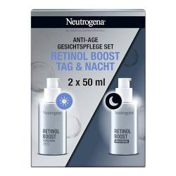Neutrogena Retinol Boost Tagescreme mit LSF & Nachtcreme (je 50 ml), Anti Aging Skincare Set mit reinem Retinol und Lichtschutzfaktor 15, verbessert das Hautbild, mildert Falten & Pigmentflecken von Neutrogena