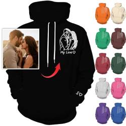 Nevaou Benutzerdefinierte Hoodie Entwerfen Sie Ihr eigenes Porträt Von Foto Personalisierte Sweatshirts Männer Frauen Paare Hoodies Kundenspezifische Geschenke, Schwarz, L/6XL von Nevaou