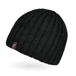 Neverless® Beanie Herren Strick-Mütze Winter-Mütze Rippstrick Optik schwarz von Neverless