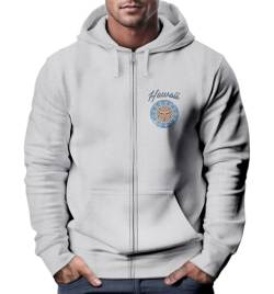 Neverless® Herren Sweatjacke mit Kapuze Zip Hoodie Hawaii Print Tribal Zipjacke Männer Fashion Streetstyle grau-Melange XL von Neverless