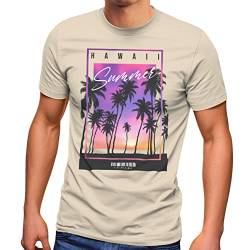 Neverless® Herren T-Shirt Hawaii Summer Schriftzug Palmen Foto-Print Sommer Surfing Fashion Streetstyle Natur XL von Neverless