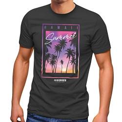 Neverless® Herren T-Shirt Hawaii Summer Schriftzug Palmen Foto-Print Sommer Surfing Fashion Streetstyle anthrazit 3XL von Neverless