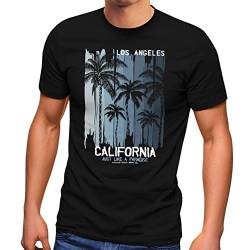 Neverless® Herren T-Shirt Los Angeles California USA Sommer Bedruckt Aufdruck Print Surfing Fashion schwarz 4XL von Neverless
