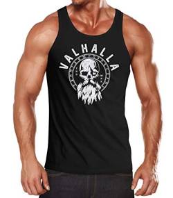 Neverless® Herren Tank-Top Valhalla Totenkopf Odin Runen Muskelshirt Muscle Shirt schwarz L von Neverless