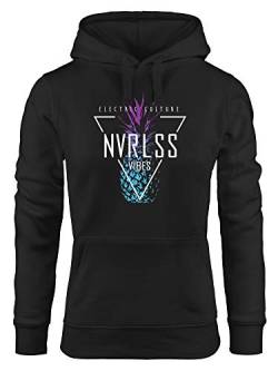 Neverless® Hoodie Damen Ananas Dreieck Triangle Pineapple Electronic Culture Frauen Kapuzen-Pullover schwarz XL von Neverless