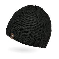 Neverless® gefütterte Strickmütze für Herren, Mütze mit Fleece Futter, Winter-Mütze schwarz Unisize von Neverless