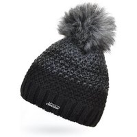 Neverless Bommelmütze Damen Strick-Mütze gefüttert Fleece Fell-Bommel Kunstfell Winter-Mütze Bommelmütze Grobstrick mehrfarbig Neverless® von Neverless