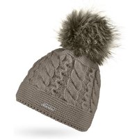 Neverless Bommelmütze Damen Strick-Mütze mit Zopfmuster gefüttert mit Fleece Pelzbommel Kunstfell Winter-Mütze Bommelmütze Neverless® von Neverless