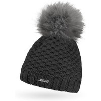 Neverless Bommelmütze Damen Winter-Mütze Strick Fleecefutter Kunstfell-Bommel Pudelmütze Win von Neverless