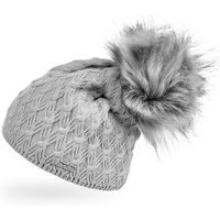 Neverless Bommelmütze Warme Strickmütze Damen Wintermütze Bommelmütze Zopfmuster gefüttert mit Bommel Neverless® von Neverless