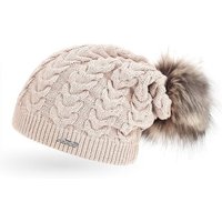 Neverless Bommelmütze coole Damen Strickmütze Strick-Beanie gefüttert Fell-Bommel Winter-Mütze Bommelmütze Neverless® von Neverless