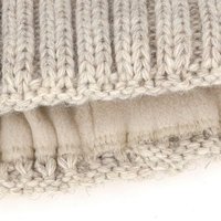 Neverless Bommelmütze gefütterte Damen Strickmütze Fell-Bommel Fleece-Futter Kunstfell von Neverless