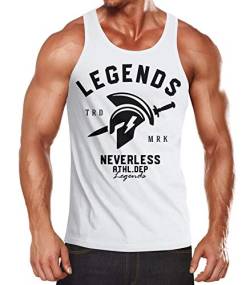 Neverless Cooles Herren Tank-Top Gladiator Sparta Gym Athletics Sport Fitness Muskelshirt Muscle Shirt weiß M von Neverless