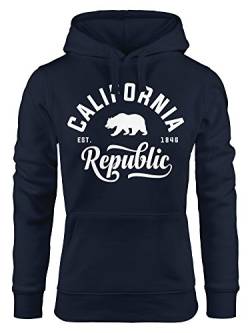 Neverless Hoodie Damen California Republic Kapuzen-Pullover Navy S von Neverless