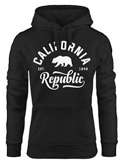 Neverless Hoodie Damen California Republic Kapuzen-Pullover schwarz L von Neverless