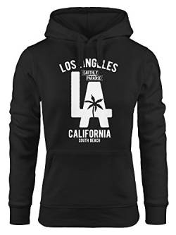 Neverless Hoodie Damen Los Angeles California LA Palme Sweatshirt Kapuze Kapuzenpullover schwarz M von Neverless