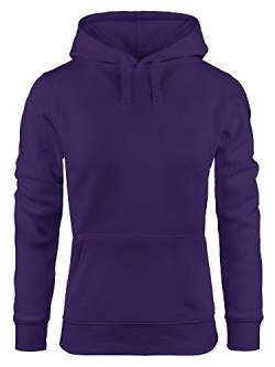 Neverless Hoodie Damen Sweatshirt Kapuze Kapuzenpullover lila S von Neverless