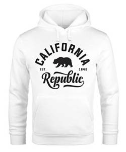 Neverless Hoodie Herren California Republic Kapuzen-Pullover Männer weiß S von Neverless