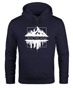 Neverless Hoodie Herren Into The Wild Berge Skyline Kapuzen-Pullover Männer schwarz M von Neverless