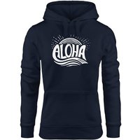 Neverless Hoodie Hoodie Damen Aloha Wellen Surfing Sommer Kapuzen-Pullover Neverless® von Neverless