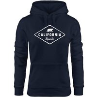 Neverless Hoodie Hoodie Damen California Republic Bear Badge Bär Sunshine State USA Print Aufdruck Fashion Streetstyle Neverless® von Neverless