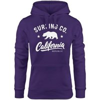 Neverless Hoodie Hoodie Damen California Republic Bear Bär Sommer Surfing Kapuzen-Pullover Neverless® von Neverless