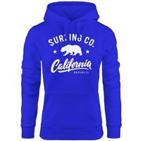 Neverless Hoodie Hoodie Damen California Republic Bear Bär Sommer Surfing Kapuzen-Pullover Neverless® von Neverless