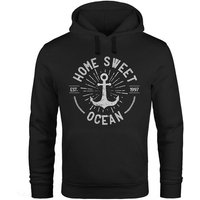 Neverless Hoodie Hoodie Herren Anker Logo maritim Home Sweet Ocean Schriftzug Fashion StreetstyleKapuzen-Pullover Männer Neverless® von Neverless