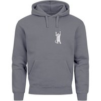 Neverless Hoodie Hoodie Herren Aufdruck Katze Cat Logo lustig Kapuzen-Pullover Männer F von Neverless