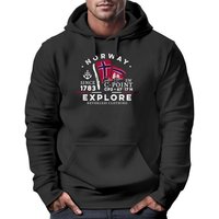 Neverless Hoodie Hoodie Herren Norway Explore norwegische Flagge Norwegen Kapuzen-Pullover Männer Neverless® von Neverless