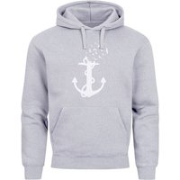 Neverless Hoodie Hoodie Herren Print Aufdruck Trend Anker Vögel Motiv Norden Meer Fashi von Neverless