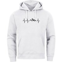 Neverless Hoodie Hoodie Herren Print Wandern Berge Herzschlag Outdoor Aufdruck Motiv Mä von Neverless