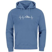 Neverless Hoodie Hoodie Herren Print Wandern Berge Herzschlag Outdoor Aufdruck Motiv Mä von Neverless