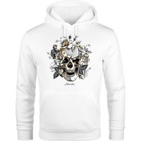 Neverless Hoodie Hoodie Herren Totenkopf Rosen Skull Flower Schädel Kapuzen-Pullover Männer Neverless® von Neverless