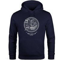 Neverless Hoodie Hoodie Herren Valhalla Odin Emblem Print Kapuzen-Pullover Männer Vikings Wikinger Neverless® von Neverless