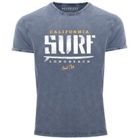 Neverless Print-Shirt Cooles Angesagtes Herren T-Shirt Vintage Shirt California Surf Aufdruck Used Look Slim Fit Neverless® mit Print von Neverless