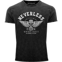 Neverless Print-Shirt Cooles Angesagtes Herren T-Shirt Vintage Shirt Retro Auto Kolben Used Look Slim Fit Neverless® mit Print von Neverless