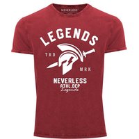 Neverless Print-Shirt Cooles Angesagtes Herren T-Shirt Vintage Shirt Sparta Gym Athletics Sport Fitness Legends Aufdruck Used Look Slim Fit Neverless® mit Print von Neverless