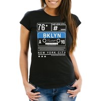 Neverless Print-Shirt Damen T-Shirt Mixtape Kassette Brooklyn New York City Remix Slim Fit Neverless® mit Print von Neverless